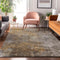 9' X 12' Gray And Copper Abstract Washable Area Rug With UV Protection