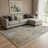 9' X 12' Gray And Copper Abstract Washable Area Rug With UV Protection