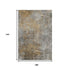 9' X 12' Gray And Copper Abstract Washable Area Rug With UV Protection