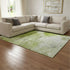 9' X 12' Artichoke Green And Ivory Abstract Washable Area Rug With UV Protection