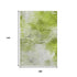 9' X 12' Artichoke Green And Ivory Abstract Washable Area Rug With UV Protection