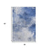 5' X 8' Blue And Ivory Abstract Washable Area Rug With UV Protection