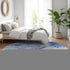 8' Blue And Ivory Abstract Washable Round Rug With UV Protection