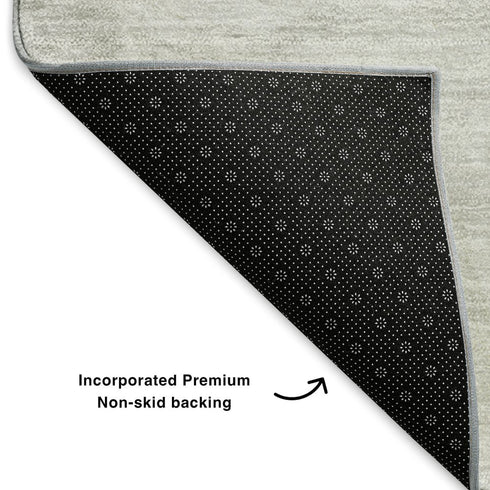 8' X 10' Ivory And Gray Abstract Washable Area Rug With UV Protection
