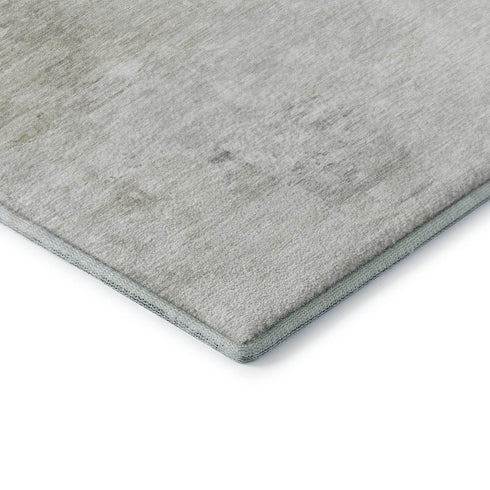 8' X 10' Ivory And Gray Abstract Washable Area Rug With UV Protection
