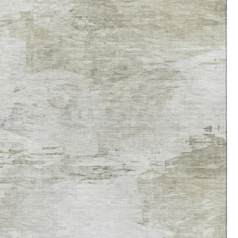 8' X 10' Ivory And Gray Abstract Washable Area Rug With UV Protection