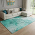 8' X 10' Teal And Ivory Abstract Washable Area Rug With UV Protection