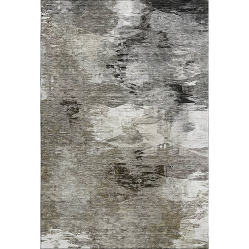 8' X 10' Taupe And Ivory Abstract Washable Area Rug With UV Protection