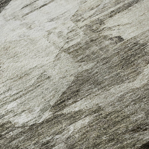 9' X 12' Taupe And Ivory Abstract Washable Area Rug With UV Protection