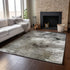9' X 12' Taupe And Ivory Abstract Washable Area Rug With UV Protection