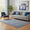 5' X 8' Blue And Gray Striped Washable Area Rug With UV Protection