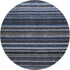 8' Blue And Gray Striped Washable Round Rug With UV Protection