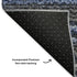 8' Blue And Gray Striped Washable Round Rug With UV Protection