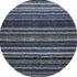 8' Blue And Gray Striped Washable Round Rug With UV Protection