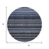 8' Blue And Gray Striped Washable Round Rug With UV Protection
