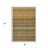 5' X 8' Coral Green And Blue Striped Washable Area Rug With UV Protection