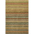 5' X 8' Coral Green And Blue Striped Washable Area Rug With UV Protection