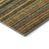8' Coral Green And Blue Striped Washable Round Rug With UV Protection