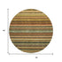 8' Coral Green And Blue Striped Washable Round Rug With UV Protection
