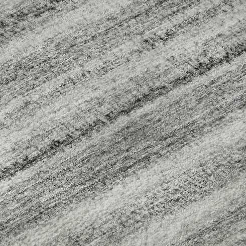 5' X 8' Gray And Silver Striped Washable Area Rug With UV Protection