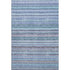 5' X 8' Sky Blue And Gray Striped Washable Area Rug With UV Protection