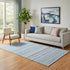 5' X 8' Sky Blue And Gray Striped Washable Area Rug With UV Protection