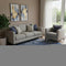 8' Blue Gray And Ivory Abstract Washable Round Rug With UV Protection