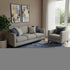 8' Blue Gray And Ivory Abstract Washable Round Rug With UV Protection
