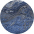 8' Blue Gray And Ivory Abstract Washable Round Rug With UV Protection