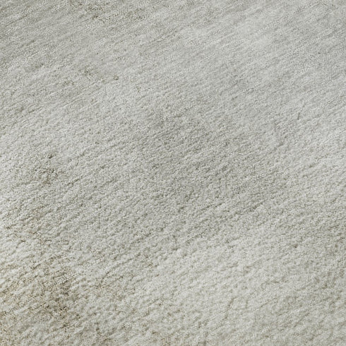 8' Taupe And Ivory Abstract Washable Round Rug With UV Protection