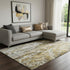 8' X 10' Brown Gray And Ivory Abstract Washable Area Rug With UV Protection