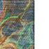 5' X 8' Green Gold And Teal Abstract Washable Area Rug With UV Protection