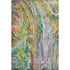 5' X 8' Green Gold And Teal Abstract Washable Area Rug With UV Protection