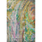 5' X 8' Green Gold And Teal Abstract Washable Area Rug With UV Protection