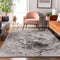 8' X 10' Gray And Ivory Abstract Washable Area Rug With UV Protection