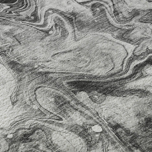 8' X 10' Gray And Ivory Abstract Washable Area Rug With UV Protection