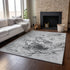 8' X 10' Gray And Ivory Abstract Washable Area Rug With UV Protection