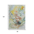 8' X 10' Ivory Yellow And Blue Abstract Washable Area Rug With UV Protection