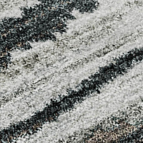 5' X 8' Brown Gray And Ivory Striped Washable Area Rug With UV Protection
