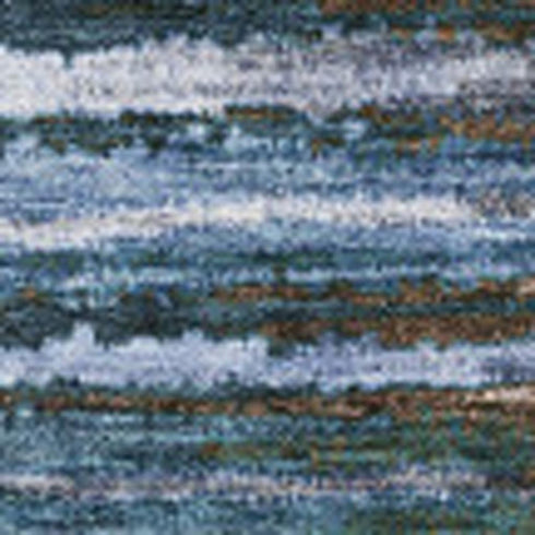 5' X 8' Blue Brown And Gray Striped Washable Area Rug With UV Protection