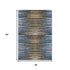 5' X 8' Blue Brown And Gray Striped Washable Area Rug With UV Protection