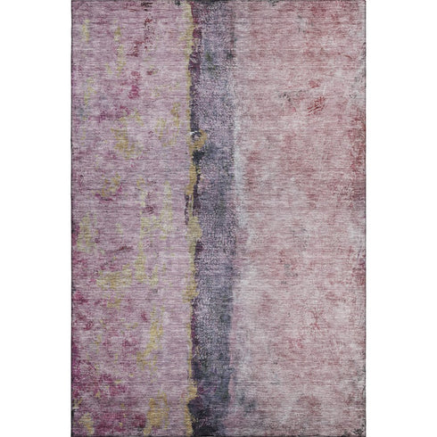5' X 8' Blush Gray And Ivory Abstract Washable Area Rug With UV Protection
