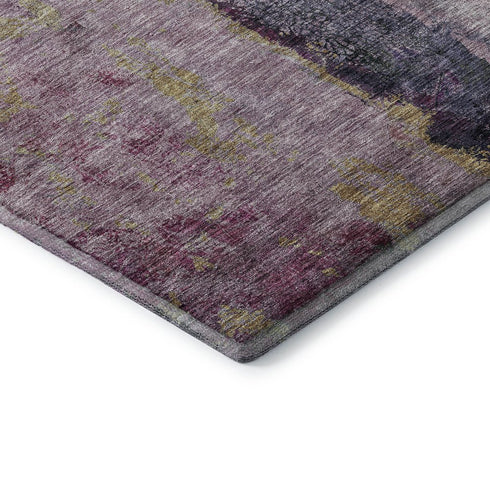 5' X 8' Blush Gray And Ivory Abstract Washable Area Rug With UV Protection