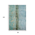 8' X 10' Blue Gold And Green Abstract Washable Area Rug With UV Protection