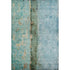 9' X 12' Blue Gold And Green Abstract Washable Area Rug With UV Protection