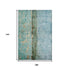 9' X 12' Blue Gold And Green Abstract Washable Area Rug With UV Protection