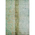 5' X 8' Green Blue And Gold Abstract Washable Area Rug With UV Protection