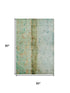 5' X 8' Green Blue And Gold Abstract Washable Area Rug With UV Protection