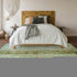 9' X 12' Green Blue And Gold Abstract Washable Area Rug With UV Protection