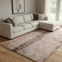 8' X 10' Chili Red Brown And Ivory Abstract Washable Area Rug With UV Protection